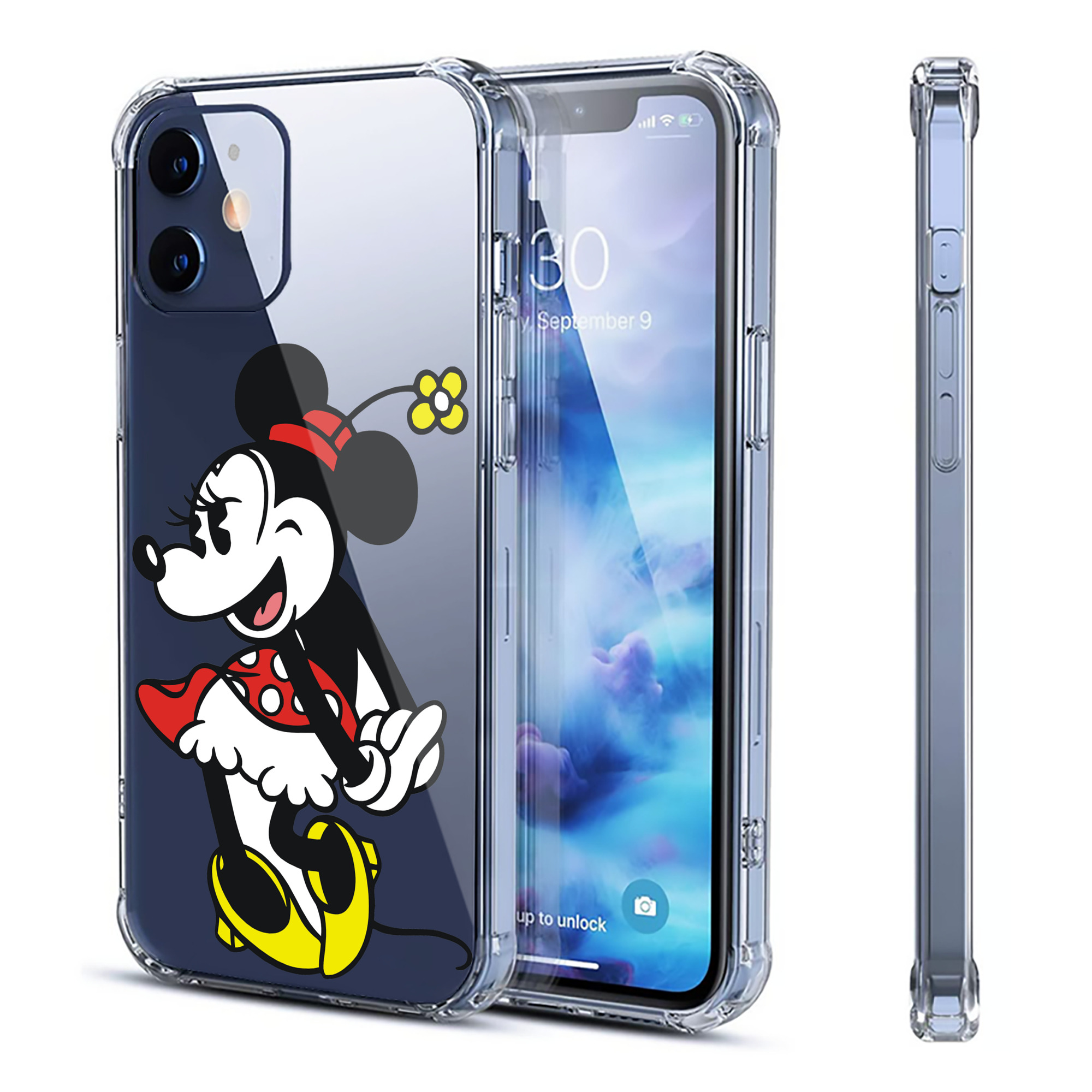 （画像用） ミッキーマウス Mickey Mouse 【iPhone 12シリーズ対応】透明スマホケース（クリアソフトケース）